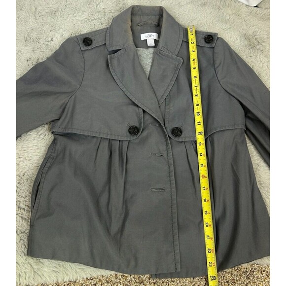 ANN TAYLOR LOFT Military Utility Cargo Jacket Coat - Gray Grey - Women's Sz Med - Picture 11 of 12